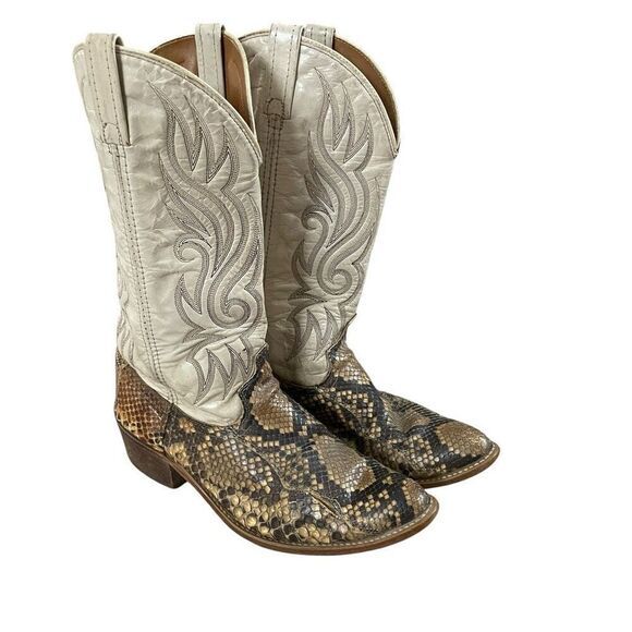 Vintage Other - Vintage Genuine Snakeskin Leather Cowboy Western Boots